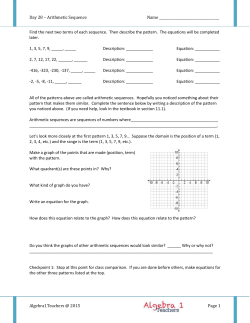 Day 28 – Arithmetic Sequence