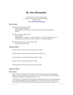 Dr. Jose Hernandez - University of Texas Rio Grande Valley