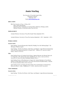 Jamie Starling - University of Texas Rio Grande Valley