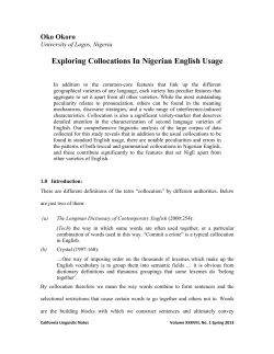 Exploring Collocations In Nigerian English Usage