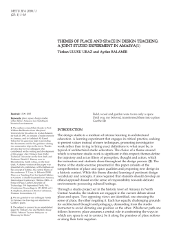 themes of place and space in design teaching: a joint studio