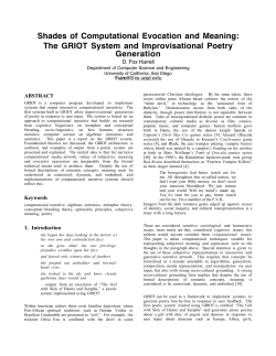 Shades of Computational Evocation and Meaning: The
