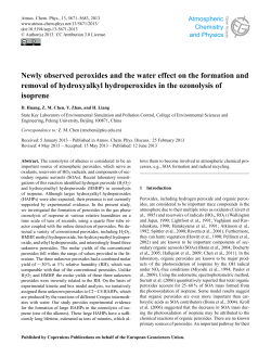 Newly observed peroxides and the water effect on the formation and