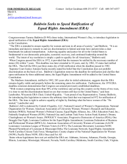 Baldwin Seeks to Speed Ratification of Equal Rights Amendment