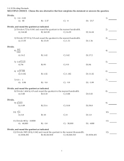 Divide Decimals 1 - Valencia College