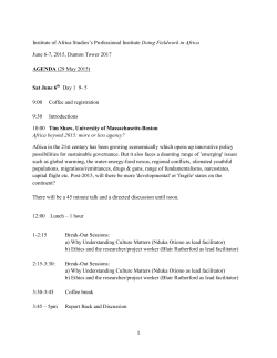 Institute of Africa Studies`s Professional Institute Doing Fieldwork in