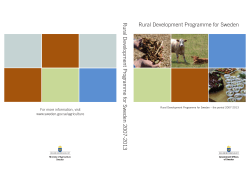 The Rural Development Programme for Sweden the period 2007-2013