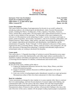 Overholtzer 380 Ancient Mesoamerica Fall 2015