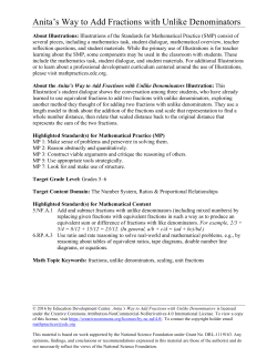 Anita`s Way to Add Fractions with Unlike Denominators