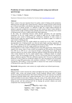 Prediction of water content of baking powder using near
