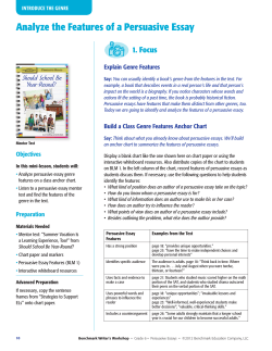 Analyze the Features of a Persuasive Essay