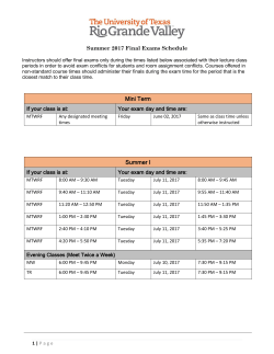 Final Exam Schedule