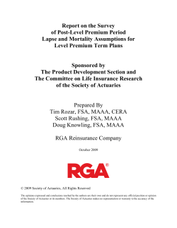 Report on the Survey of Post-Level Premium Period Lapse and