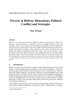 Poverty in Bolivia - American University