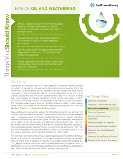 Fate of Oil and Weathering - Oil Spill Prevention and Response
