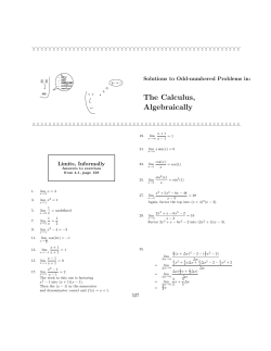 The Calculus, Algebraically