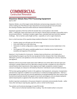 Kloeckner Metals New PVD Processing Equipment