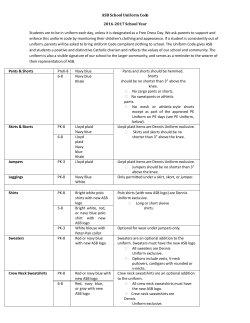 ASB School Unif orm Code 2016-2017 School Year Students are to