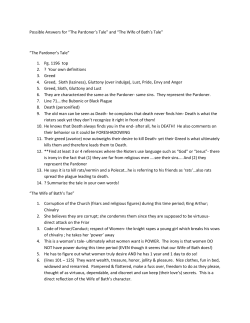 Possible Answers for &ldquo;The Pardoner`s Tale&rdquo; and &ldquo;The Wife of Bath`s