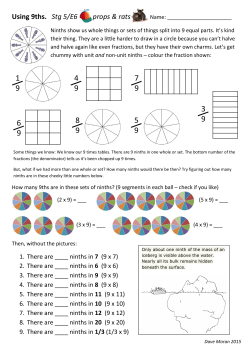 Fractions 9ths stg 5 to E7