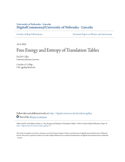 Free Energy and Entropy of Translation Tables