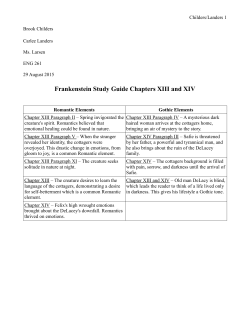 Frankenstein Study Guide Chapters XIII and XIV
