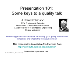 Presentation 101: Some keys to a quality talk