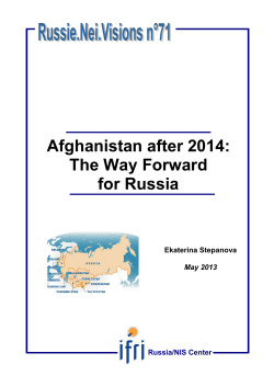 Afghanistan after 2014: The Way Forward for Russia