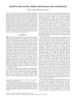 Saving and Growth Among Individuals and