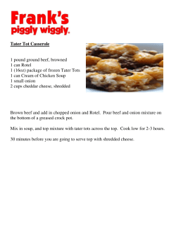 Tater Tot Casserole 1 pound ground beef, browned 1 can Rotel 1