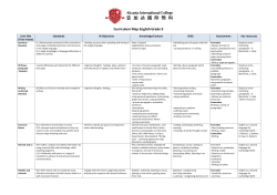 Curriculum Map English Grade 9