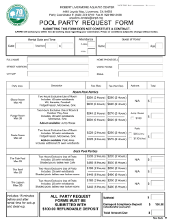 pool party request form - Livermore Area Recreation and Park District