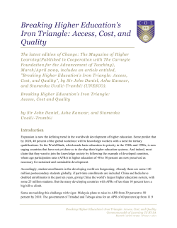 Breaking Higher Education`s Iron Triangle: Access