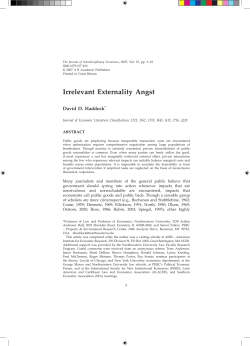 Irrelevant Externality Angst
