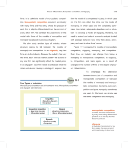 Monopolistic Competition and Oligopoly