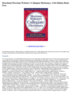 Merriam-Webster`s Collegiate Dictionary