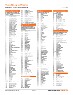 Channel Lineup and Price List