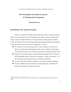 The Privatization of Freedom in America