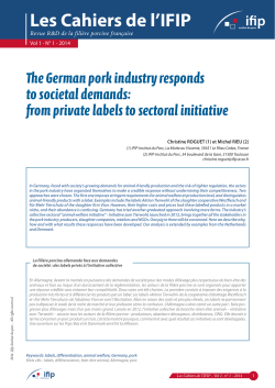The German pork industry responds to societal demands