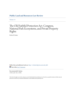 The Old Faithful Protection Act: Congress, National Park Ecosystems