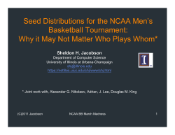 Seed Distributions for the NCAA Men`s Basketball Tournament: Why