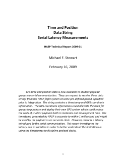 Time and Position Data String Serial Latency Measurements
