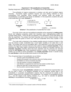 Exp 1 - Recrystallization of Acetanilide
