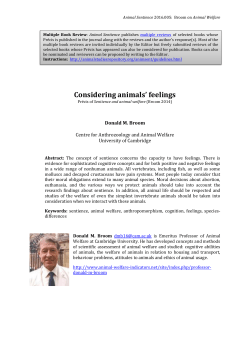 Considering animals` feelings