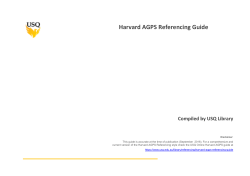 the Harvard AGPS Referencing Guide