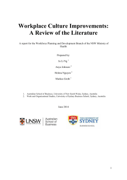 Workplace Culture Improvements: A Review of the Literature