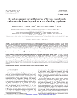 Steep slopes promote downhill dispersal of Quercus crispula seeds