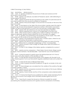 A Brief Chronology of Jesuit History