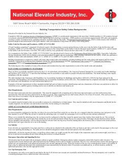 Building Transportation Safety Codes Backgrounder
