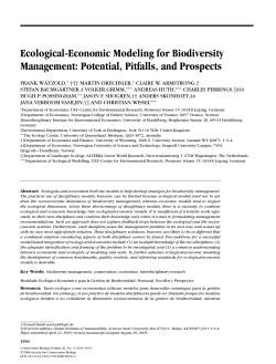 Ecological-Economic Modeling for Biodiversity